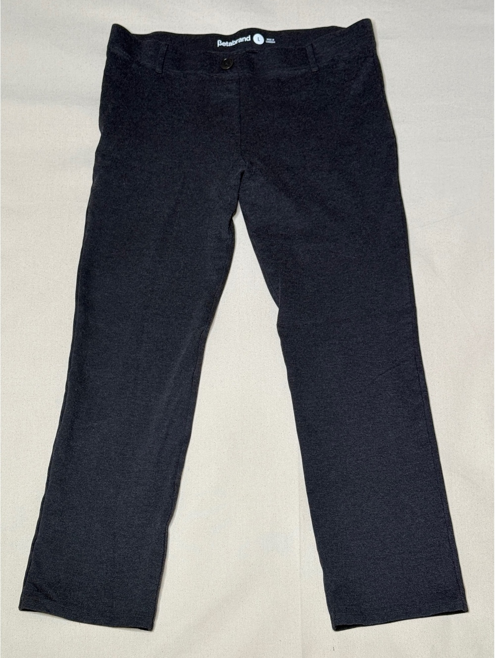 Betabrand Dress Pant Yoga Pants Charcoal Gray Straight Leg Large LBeta Brand